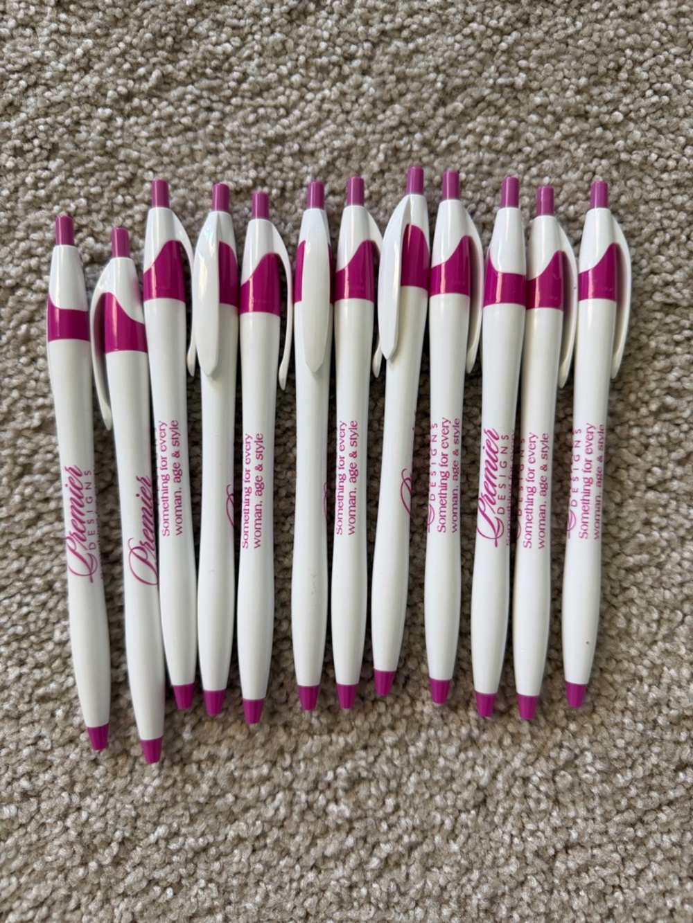 Premier Designs White and Pink Promotional Ballpoint Pens